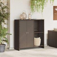 Berkfield Home Storage Cabinet Brown 100x36x102 cm Rattan | Size: 100 x 36 x 102 cm