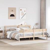 Berkfield Home Bed Frame without Mattress 200x200 cm Solid Wood Pine in Brown