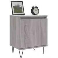 Wyld and Coco Set of 2 Grey Bedside Cabinets with Door