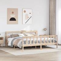 Bed Frame without Mattress 200x200 cm Solid Wood Pine
