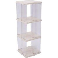 360-Degree Plastic Rotating Bookshelf Movable Spinning Bookcase