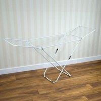 Home Discount Home Vida 18 Metre Winged Folding Cloth Airer - Indoor Outdoor Clothes Drying Rack in White