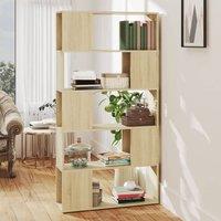 Berkfield Home Book Cabinet Room Divider Sonoma Oak 80x24x155 cm Engineered Wood in Brown | Size: 80 x 24 x 155 cm