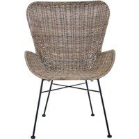 Orsina Curved Design Natural Rattan Chair, Easy to Clean Ratan Outdoor Chair
