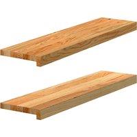 Berkfield Home Window Sills 2 pcs Light Brown 80x20x2 cm Solid Wood Oak | Size: Medium