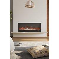 Living and Home 46 Wall Mounted Electric Fireplace Heater, Smart Remote, 12-Colour, 3-in-1 Mount in Black