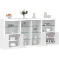 Sideboard with LED Lights White 202x37x100 cm