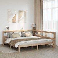 Bookcase Bed without Mattress 200x200 cm Solid Wood Pine
