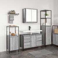 Berkfield Home 3-Piece Bathroom Furniture Set in Grey Sonoma Engineered Wood
