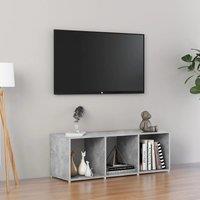 Berkfield Home TV Cabinet Concrete Grey 107x35x37 cm Engineered Wood | Size: 107 x 35 x 37 cm