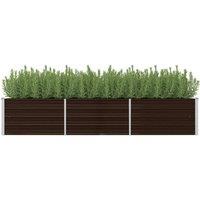 Berkfield Home Garden Raised Bed Brown 240x80x45 cm Galvanised Steel | Size: 240 x 80 x 45 cm