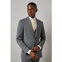 Burton Men's Mid Grey Twill Slim Fit Suit Jacket | Size: 44R