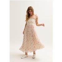 Lily and Lionel Women's Annie Smocked Wishing Well Print Maxi Dress In Multi | Size: 14
