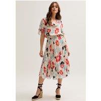 Lily and Lionel Women's Galaxy Cowl Neck Poppy Print Midi Dress In Multi | Size: 10