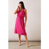 Wallis Women's Beaded Embellished Sleeveless V Neck Pencil Dress in Pink | Size: 16