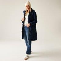 Regatta Women's Yannta Hooded Waterproof Longline Insulated Jacket in Navy | Size: 10