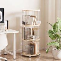 360-Degree Plastic Rotating Bookshelf Movable Spinning Bookcase