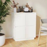 Berkfield Home Sideboard White 60x34x75 cm Solid Wood Pine | Size: 60 x 34 x 75 cm