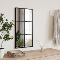 Berkfield Home Wall Mirror Black 30x60 cm Rectangle Iron