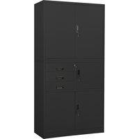 Berkfield Home Office Cabinet Anthracite 90x40x180 cm Steel in Black | Size: 90 x 40 x 180 cm