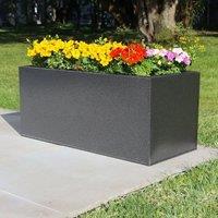 Woven Wood 75cm Zinc Galvanised Graphite Black Textured Trough Planter
