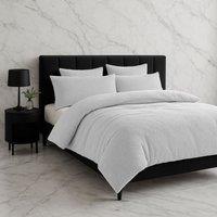 Snug City Teddy Bear Fleece Soft Cosy Duvet Cover + Pillow Case Set in White | Size: King