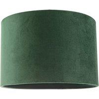 Happy Homewares Designer Soft Velvet Fabric Round Lamp Shade for Table or Pendant in Dark Green | Size: 12 inches
