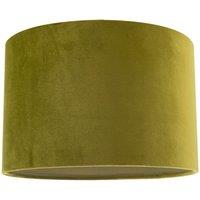 Happy Homewares Designer Soft Velvet Fabric Round Lamp Shade for Table or Pendant in Olive | Size: 12 inches