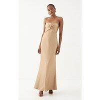 MissPap Women's Knot Detail Detachable Strap Bridesmaid Dress in Bronze | Size: 8