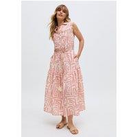 Raffya Women's Holly Tiered Warhol Print Maxi Dress In Multi in Pink | Size: 16