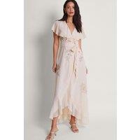 Monsoon Women's Ausha Embellished Wrap Dress Pink | Size: 24