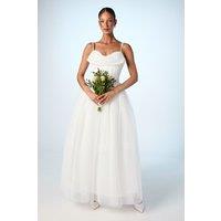Coast Women's Cowl Neck Corset Satin Wedding Dress in Ivory | Size: 10