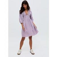 Raffya Women's Soipoi Ruched V-neck Mini Dress In Purple | Size: 12