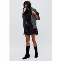 Raffya Women's Issabel All Over Embroidered Mini Skirt In Black | Size: 16