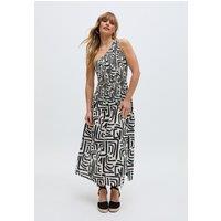 Raffya Women's Jazz Jersey One Shoulder Warhol Print Midi Dress In Black | Size: 12