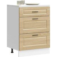 Berkfield Home Kitchen Base Cabinet Porto Sonoma Oak Engineered Wood in Brown