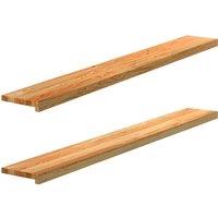 Berkfield Home Window Sills 2 pcs Light Brown 160x20x2 cm Solid Wood Oak | Size: Medium