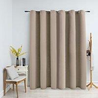 Berkfield Home Blackout Curtain with Metal Rings Beige 290x245 cm