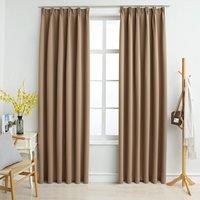 Berkfield Home Blackout Curtains with Hooks 2 pcs Taupe 140x225 cm