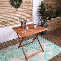 Samuel Alexander Windermere 4 Person Outdoor Square Wooden Folding Garden Table in Brown