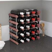 Berkfield Home Wine Rack for 20 Bottles Brown Solid Wood Pine