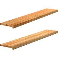 Berkfield Home Window Sills 2 pcs Light Brown 140x25x2 cm Solid Wood Oak | Size: Medium