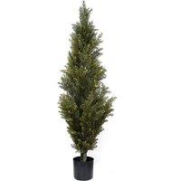 Leaf 120cm Artificial Natural Look Cedar Cypress Tree in Green