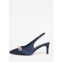 Quiz Women's Navy Wide Fit Sling Back Heels | Size: 8
