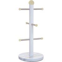 Orsina Stylish Design Six Cup Mug Tree, Efficient Mug Tree Stand, Durable Constructed Coffee Cup Tree Stand in White