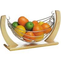 Orsina Quirky Rubberwood Fruit Hammock, Functional Design Wooden Fruit Hammock, Wooden Frame Fruit Hammock in Natural