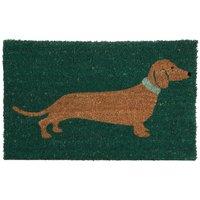 Orsina Sausage Dog Coir Doormat in Green | Size: 100 cm diameter