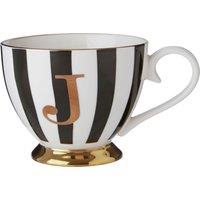 Orsina Personalized Duchess J Letter Monogram Mug, Regal Design Coffee Mug For Kitchen, Durable Mug For Breakfast in Black