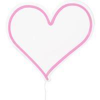 Orsina Neon Heart Design LED Box Light, Vibrant Pink Wall-Mounted Kids Lighting, Doodle-Style Heart Neon Light