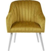 Orsina Comfortable Mustard Fabric Armchair For Reading, Mid-century Modern chair For Livingrooms, Sleek Armchair in Yellow